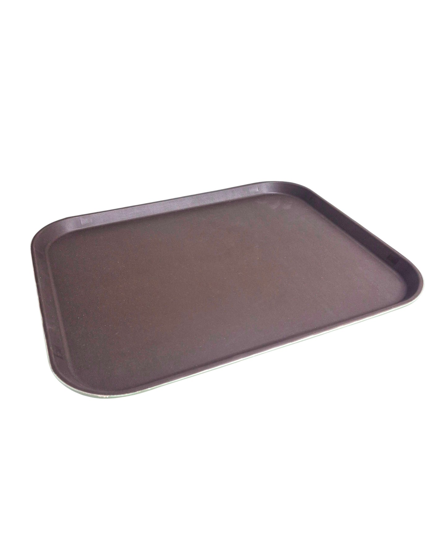Bandeja Profesional de Servicio Redonda Antideslizante – Marrón Oscuro | Uso Profesional - La Coctelera