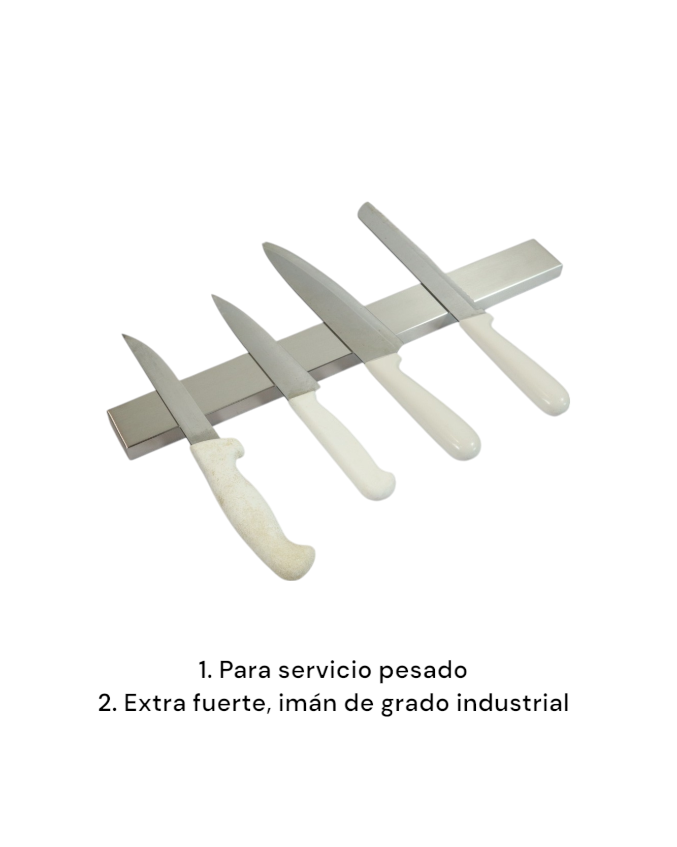 Barra Magnética de Acero Inoxidable para Cuchillos 45cm | Imán tipo industrial para Trabajo Pesado