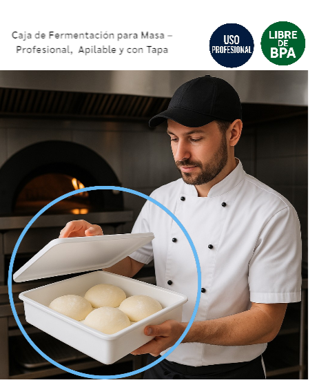 Caja de Fermentación para Masa – Profesional, Libre de BPA, Apilable y con Tapa
