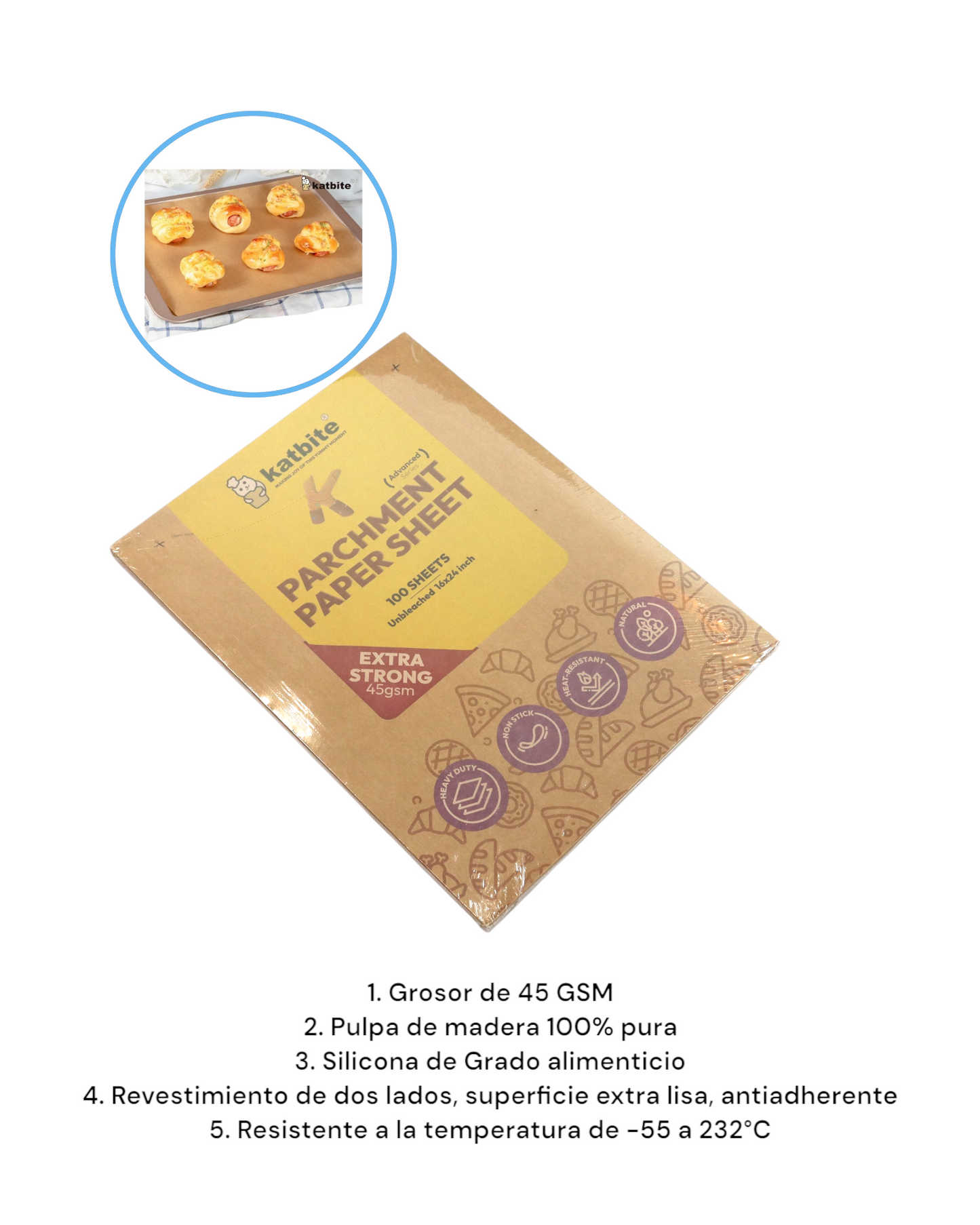 Hojas de Papel Pergamino 60x40cm Extra Gruesas sin Blanquear – Pack x100 | -55 a 232° C