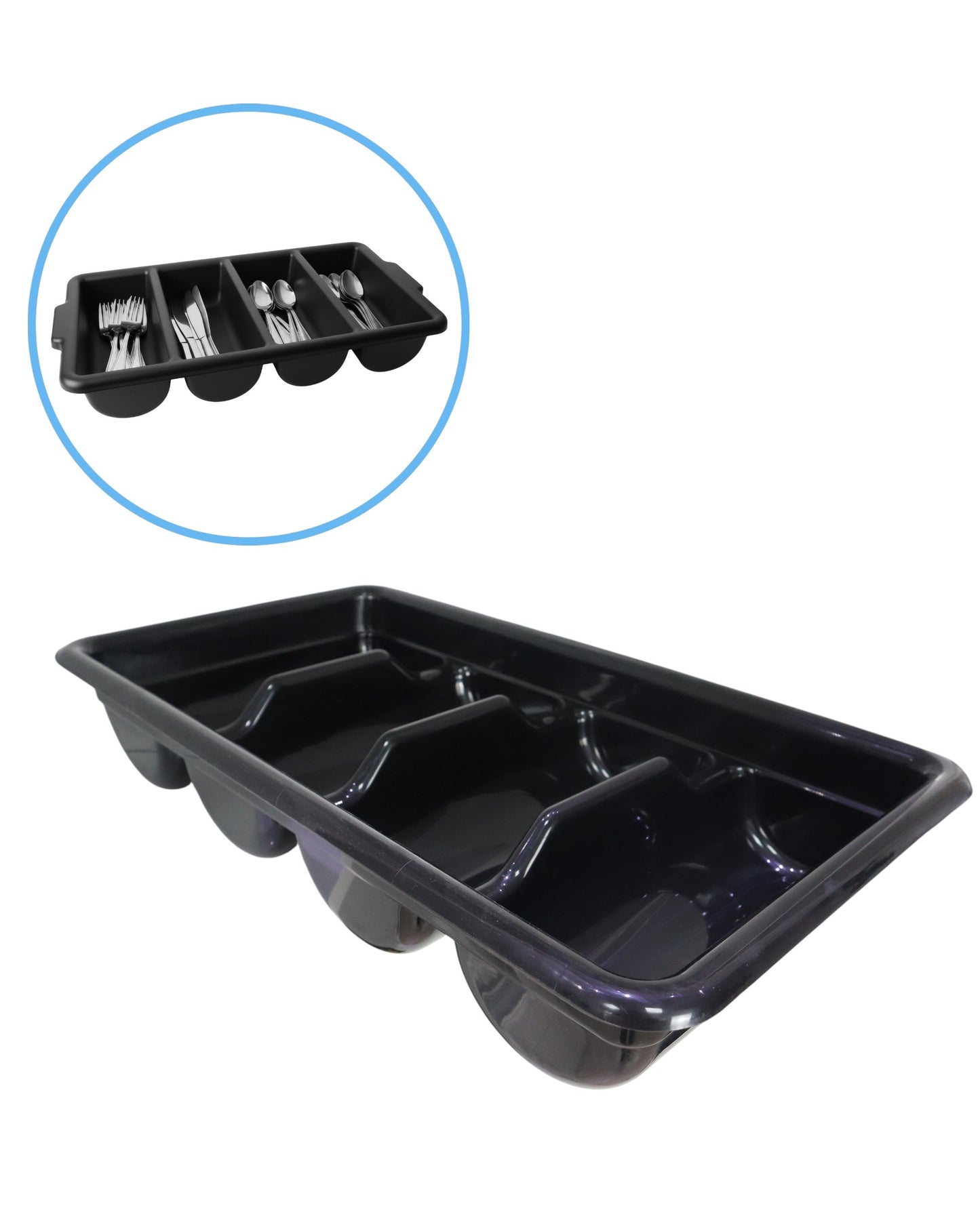 Portacubiertos Profesional Negro | Organizador de Cubiertos para Restaurantes, Bares y Cafeterías