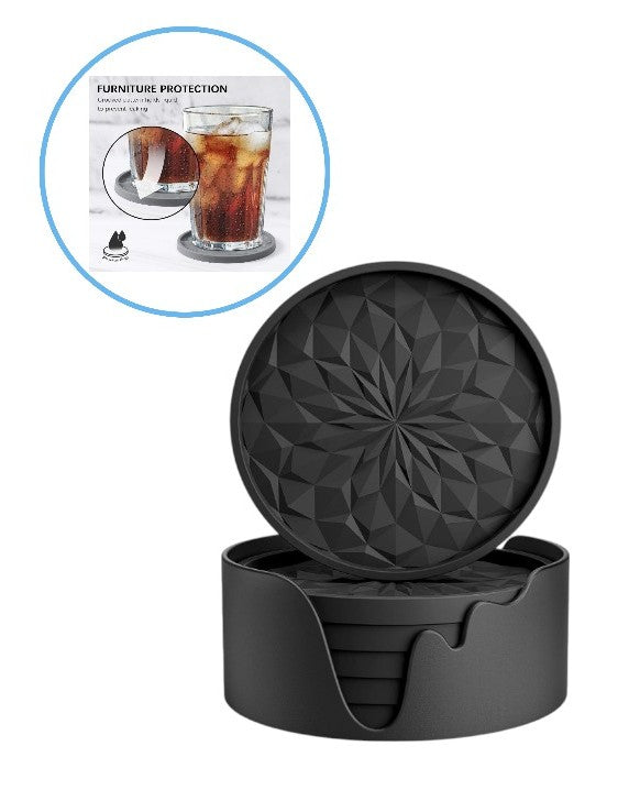 Posavasos Antideslizantes de Silicona para Exteriores – Set x 6u | Ideal para Tráfico Pesado de Bares, Cafeterías y Restaurantes