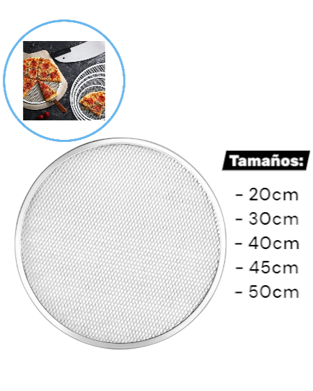 Bandeja de Malla para Pizza Profesional – Aluminio Reforzado (20 a 50 cm)
