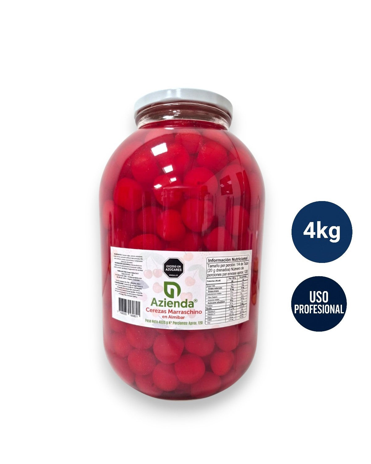 Cerezas Marrasquino Azienda sin Tallo Galón 4000g | Heladerías, Cafeterías, Bares y restaurantes - La Coctelera