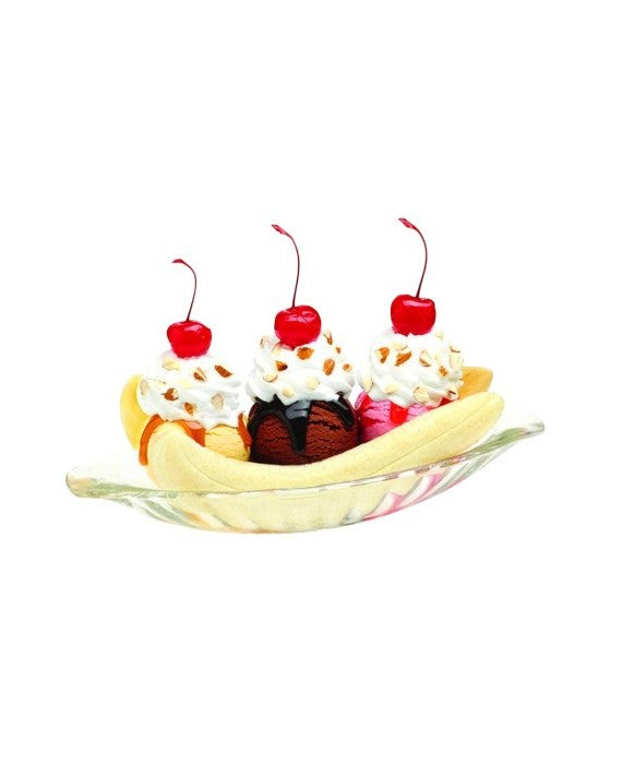 Plato Copa de Banana Split de vidrio
