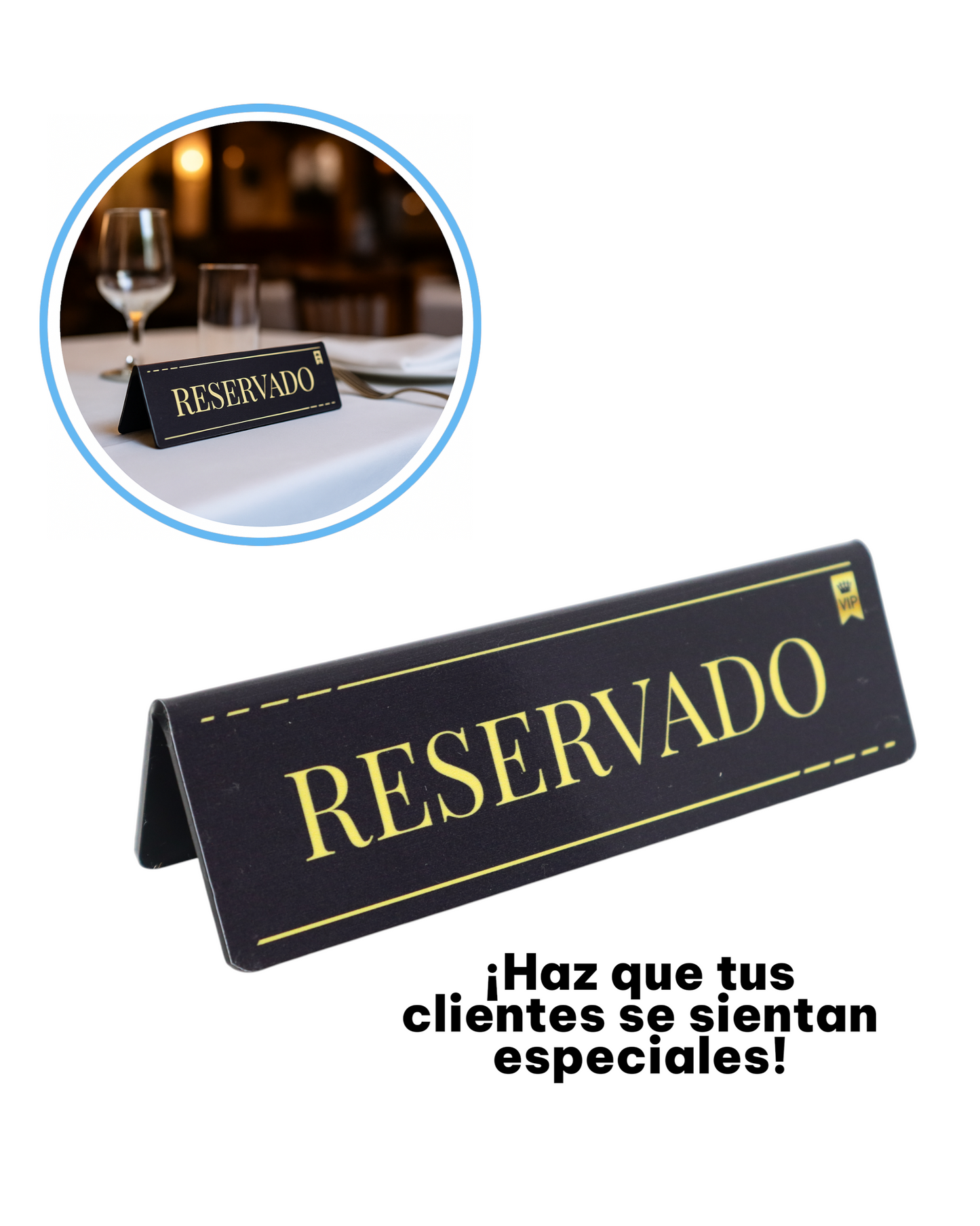 Aviso/Cartel de mesa Reservada Set x 5u | Restaurantes, Bares, Cafeterías, Buffets