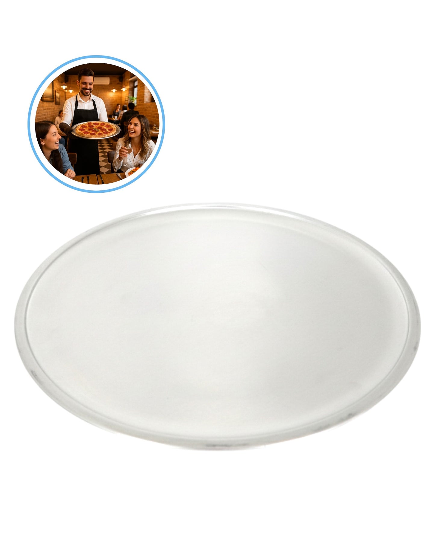 Bandeja Profesional para Pizza de Aluminio – Apta para Horno y Servicio en Mesa 30 y 50cm | Pizzerías