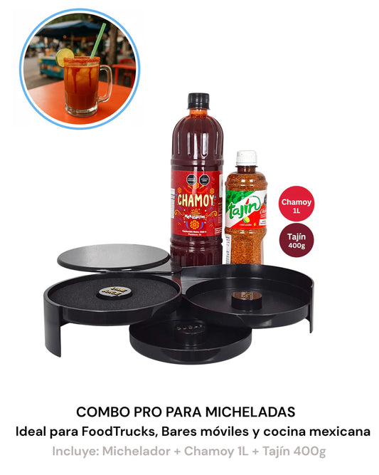 Micheladas – Michelador + Chamoy 1L + Tajín 400g | Food Trucks, Bares Móviles y Cocina Mexicana