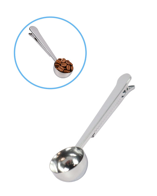 Cucharita Medidora con Clip en Acero Inoxidable para Cafeterías