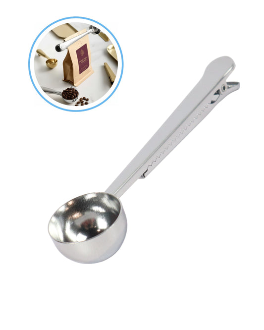 Cucharita Medidora con Clip en Acero Inoxidable – Ideal para Cafeterías, Baristas y Preparación de Café