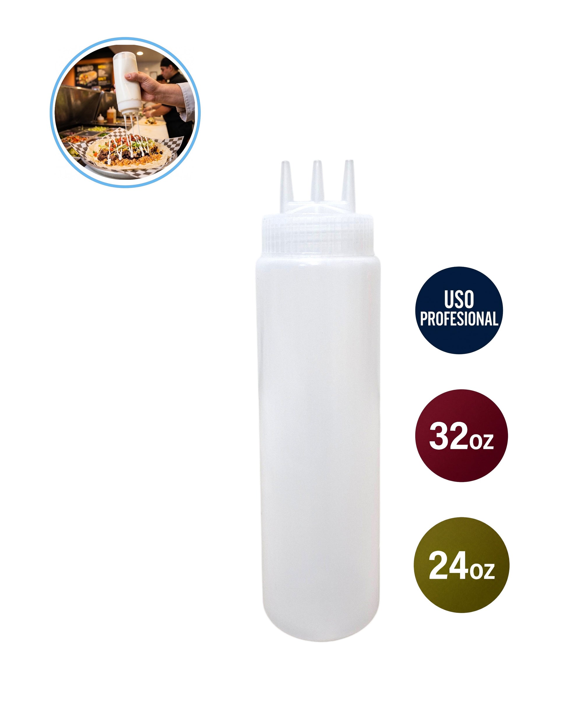 Dispensador de Salsa Triple Boquilla (24oz y 32oz) para Alta Eficiencia en Cocinas Profesionales - La Coctelera