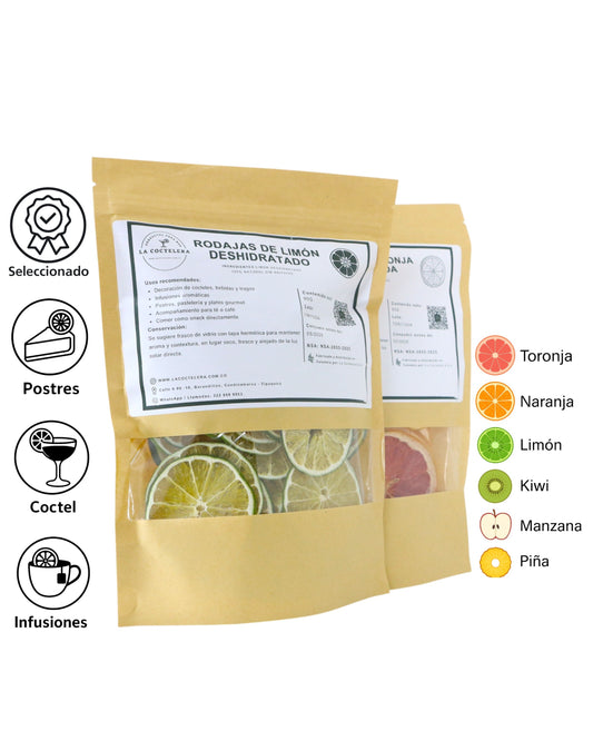 Rodajas de Cítricos Deshidratados – 100 % Naturales | para Coctelería, Infusiones y Repostería