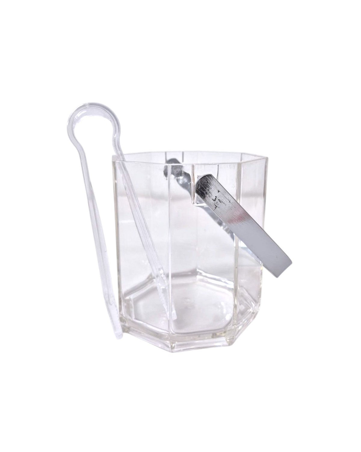 Hielera de Acrílico Octagonal Compacta para Mesa de 1.2L con Pinza | Bares y Restaurantes
