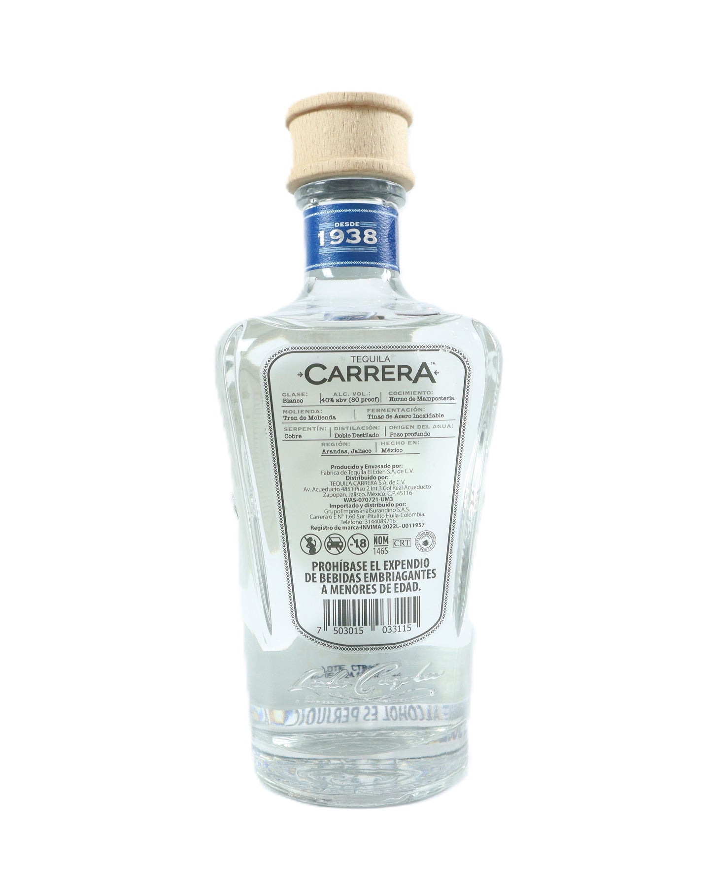 Tequila Carrera 100% Puro de Agave