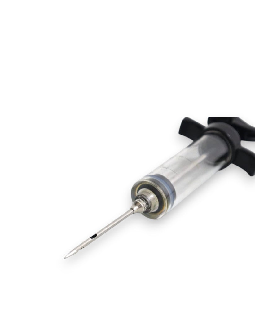 Jeringa Inyector de Marinado Profesional de 1 oz (30 ml) en Acero Inoxidable y Polímero Libre de BPA