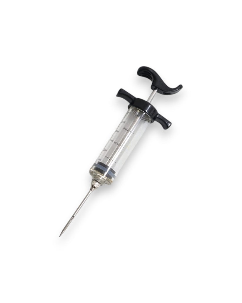 Jeringa Inyector de Marinado Profesional de 1 oz (30 ml) en Acero Inoxidable y Polímero Libre de BPA