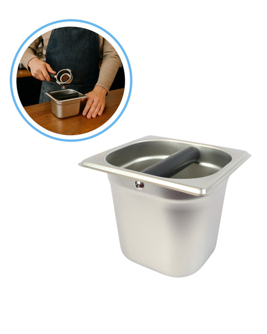 Knock Box de Acero Inoxidable – Recipiente Profesional para Residuos de Café