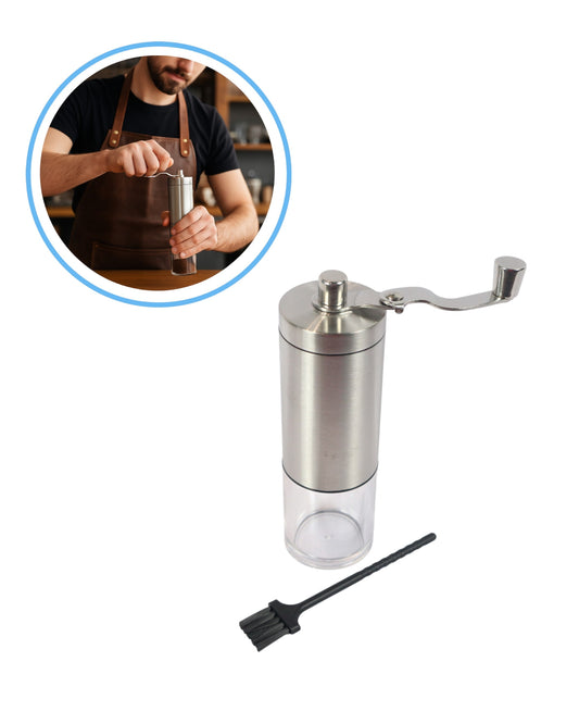 Molino de Café Manual de Acero Inoxidable con Cepillo – 30 g
