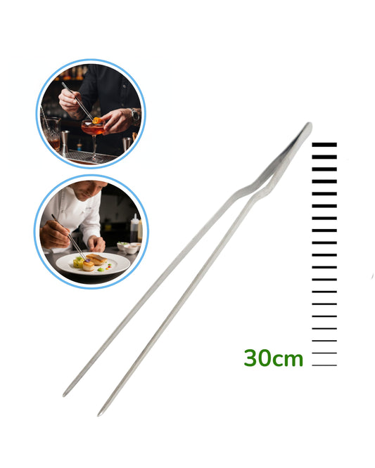Pinza Gastronómica Profesional de Acero Inoxidable 30 cm – Precisión para Chefs, Bartenders