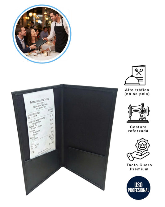 Carpeta Porta Cuentas en Cuero Sintético Premium 25x14,5cm | Ideal para Restaurantes, Bares y Hoteles