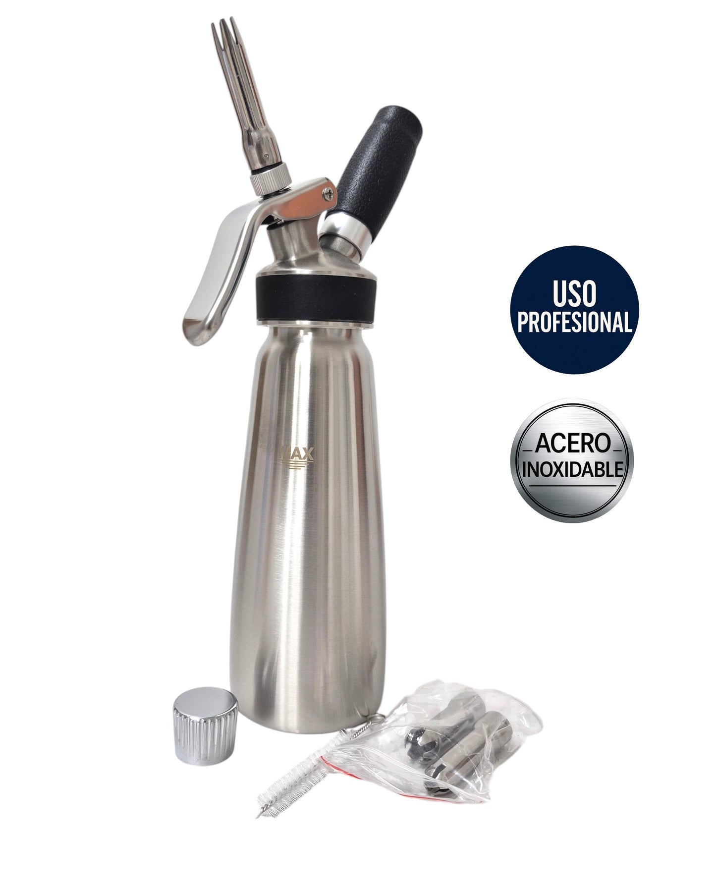 Sifón Profesional de Aluminio para Crema Chantilly 0.5L y 1L – Cremas de Sabores, Espumas y Cócteles Gourmet - La Coctelera