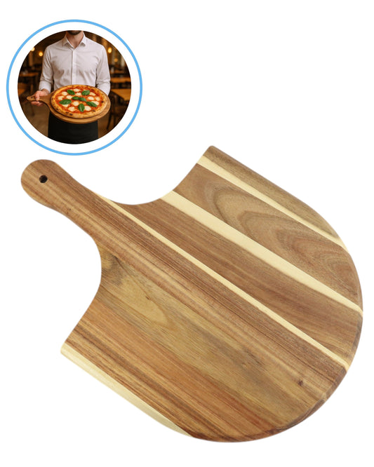 Tabla de Madera para Pizza en Acacia Natural 30x44cm | Ideal para Servir, Cortar y Presentar