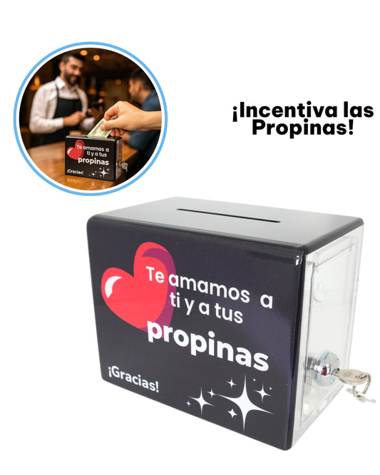 Caja para Propinas o Propinero con Cerradura – Ideal Restaurantes, Cafeterías, Bares o FoodTrucks
