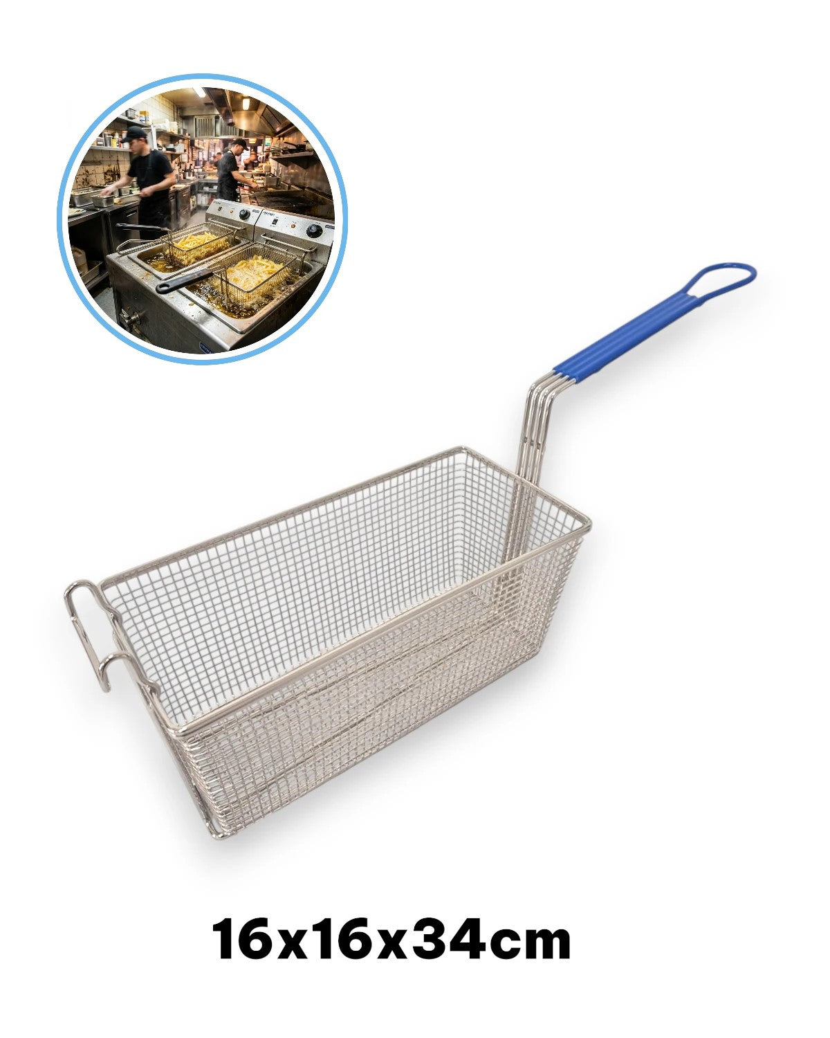 Canastilla para Freidora Industrial de Pie - Acero Inoxidable 34x16x16 cm | Restaurantes
