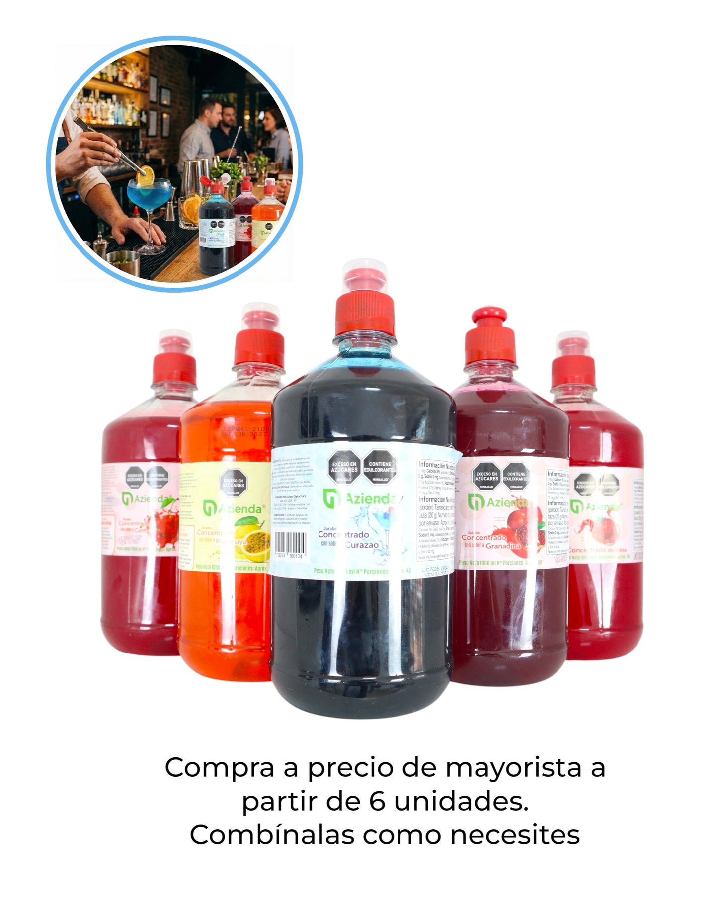 Concentrados para Sodas Italianas, Cócteles e Infusiones – Sabores Varios 1 Lt | Marca Azienda |