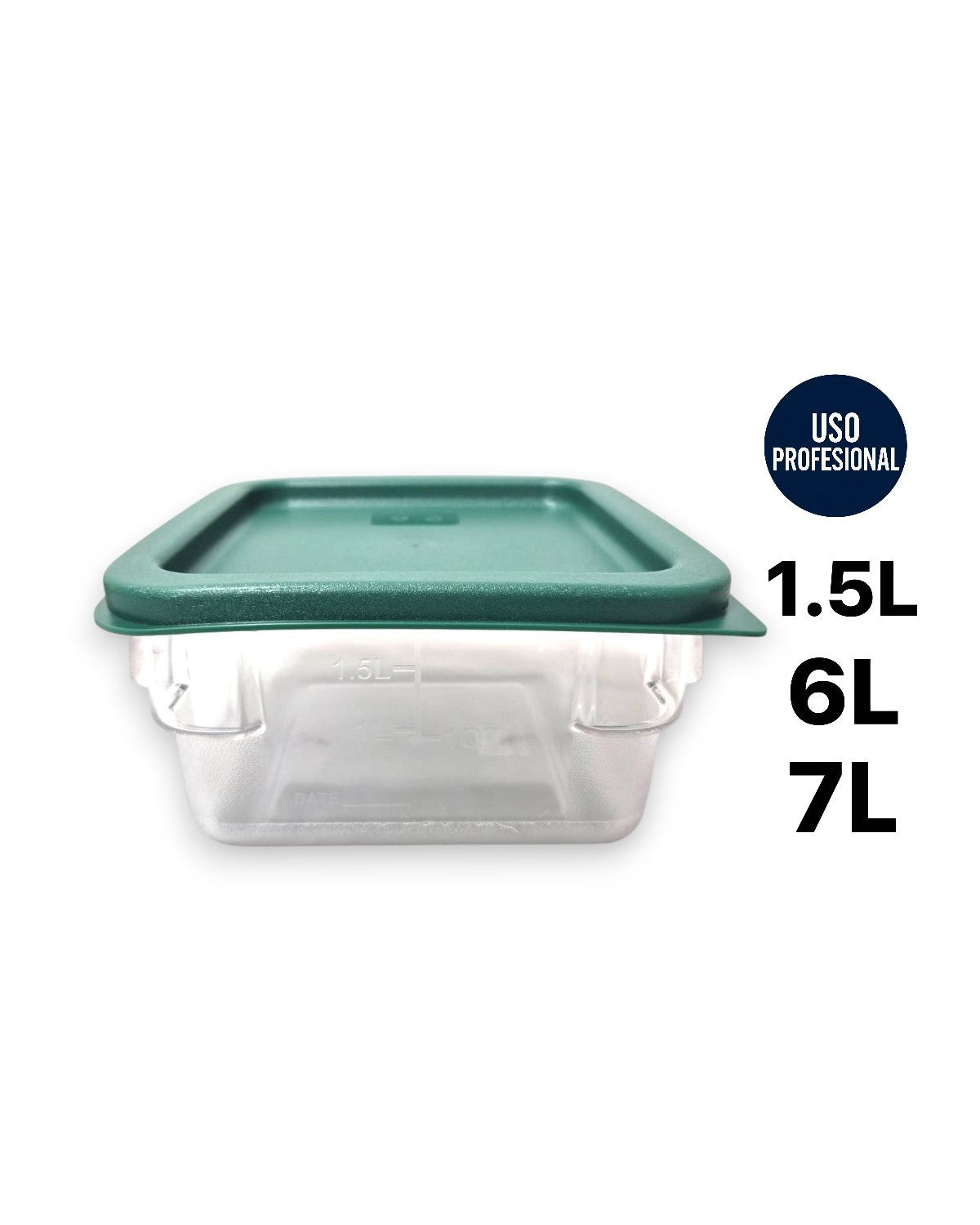 Contenedor Profesional Cuadrado de Policarbonato para Alimentos | Tamaños 1.5L, 6L y 7L