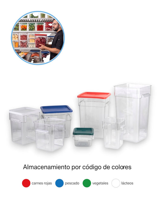 Contenedor Profesional Cuadrado de Policarbonato para Alimentos | Tamaños 1.5L, 6L y 7L