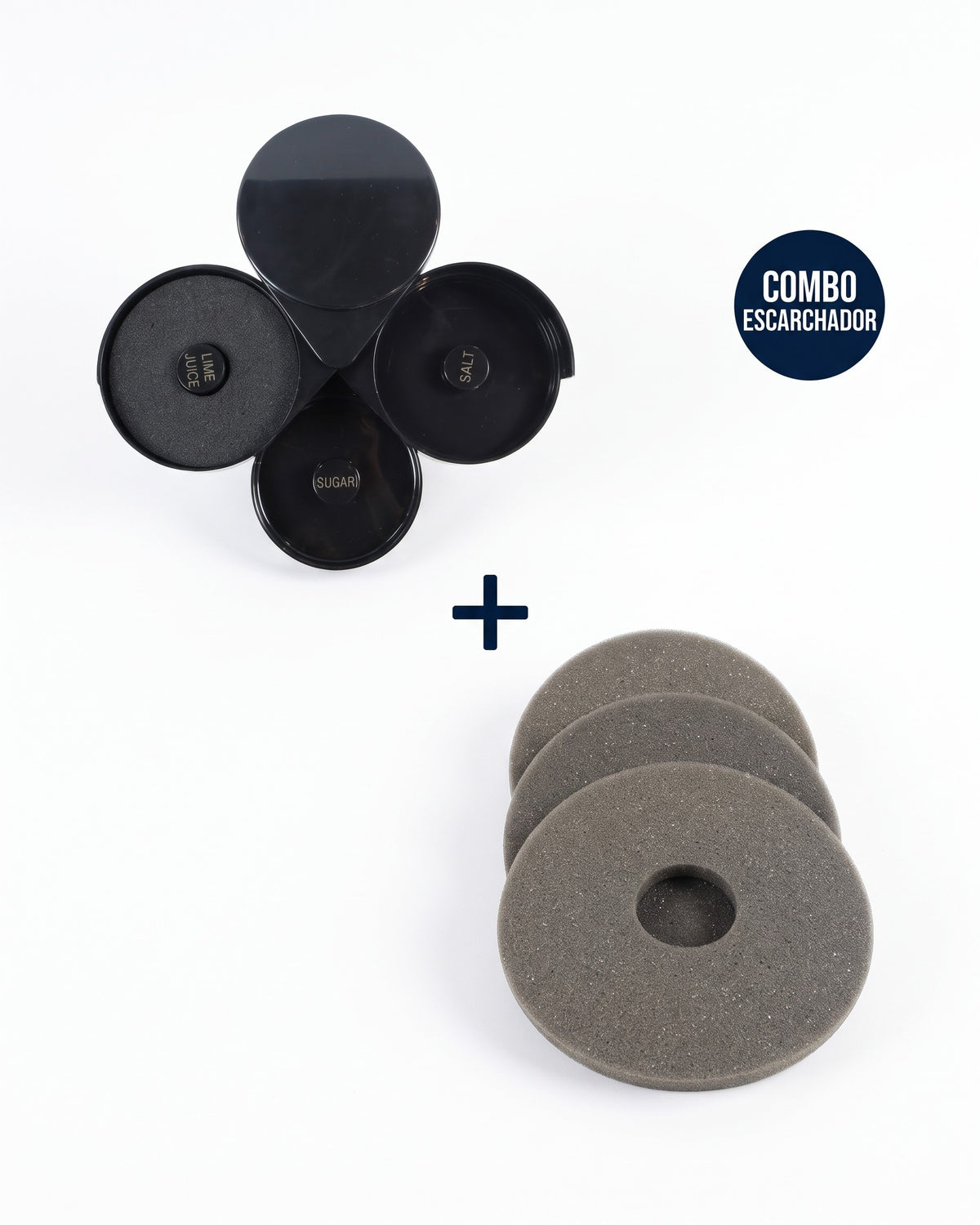 Combo Escarchador de Copas 3 Niveles + Paquete de Repuestos de Esponjas | para Bares, Restaurantes y Cafeterías - La Coctelera