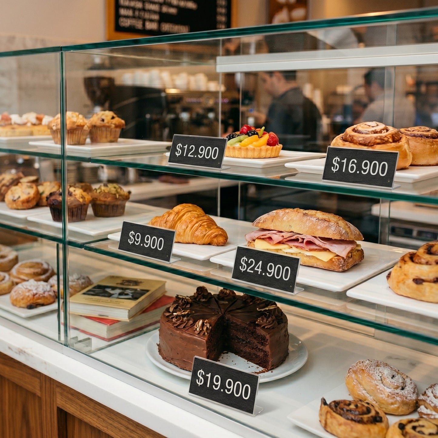 Habladores para Vitrinas en Acrílico 8x3.5cm - Pack x 5u | Buffets, Panaderías, Cafeterías, Otros