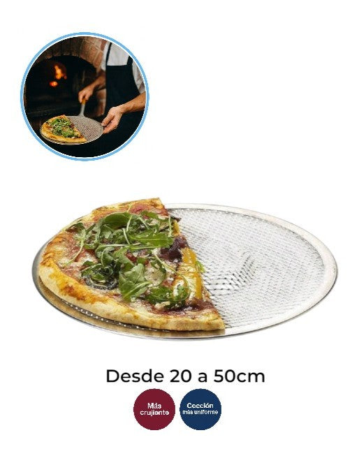 Bandeja Tipo Malla o Rejilla para Pizza Profesional – Aluminio Reforzado (20 a 50 cm)