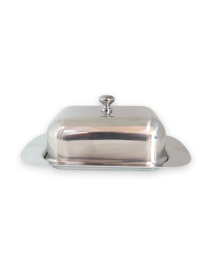 Mantequillera de Acero Inoxidable con Tapa Domo (17x11.5 cm) | Hoteles, Restaurantes y Catering