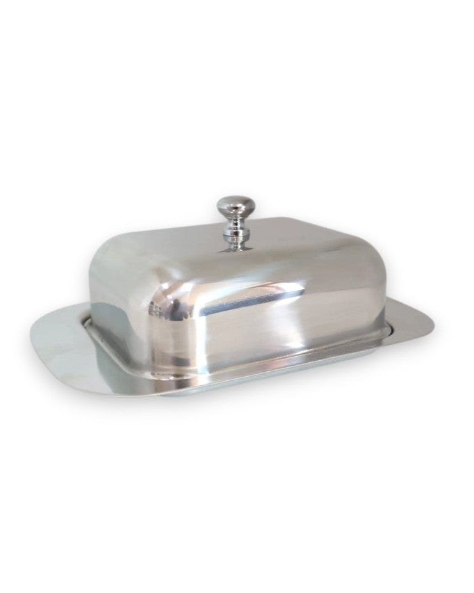 Mantequillera de Acero Inoxidable con Tapa Domo (17x11.5 cm) | Hoteles, Restaurantes y Catering