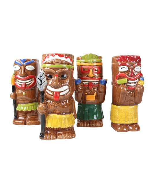 Vasos Tiki de Cerámica (14–18 oz) para Cocteles Exóticos | Ideal para Bares, Eventos y Decoración Tropical