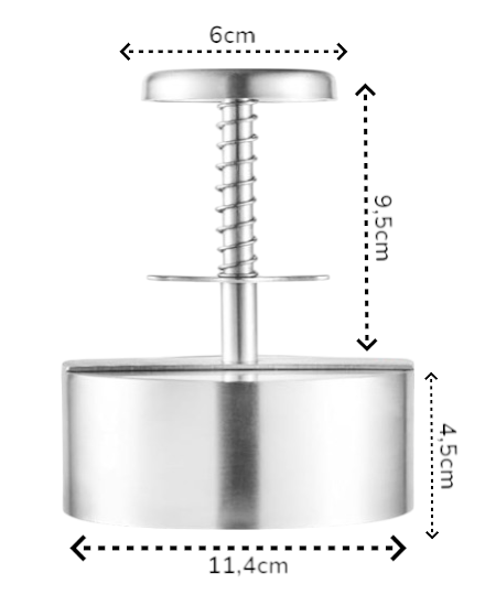 Prensa Molde Profesional para Hamburguesas en Acero Inoxidable 304 | Parrillas, Food Trucks
