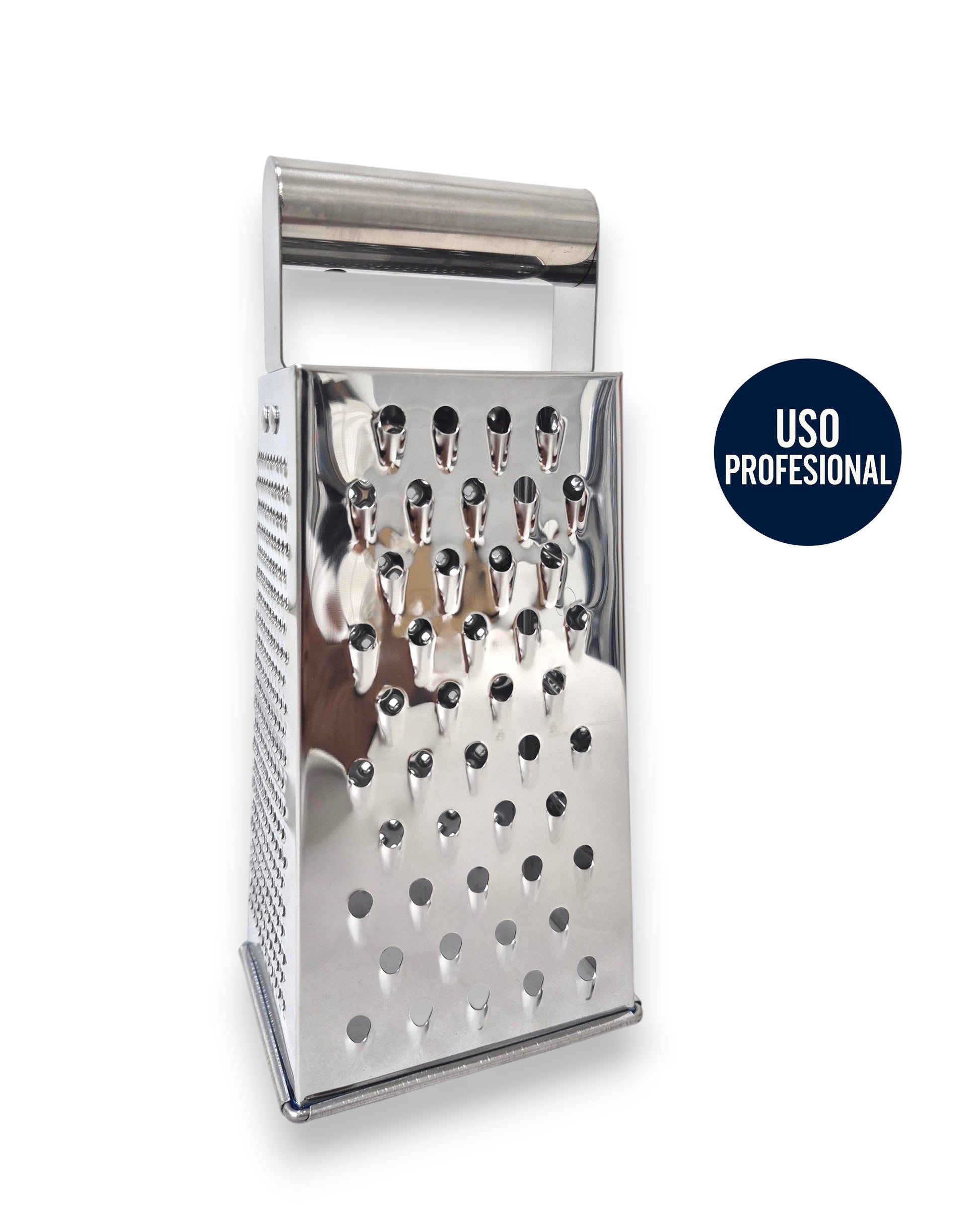 Rallador de Caja Profesional de 4 Caras en Acero Inoxidable (24x11x7 cm) | Diseño Higiénico Sin Silicona - La Coctelera
