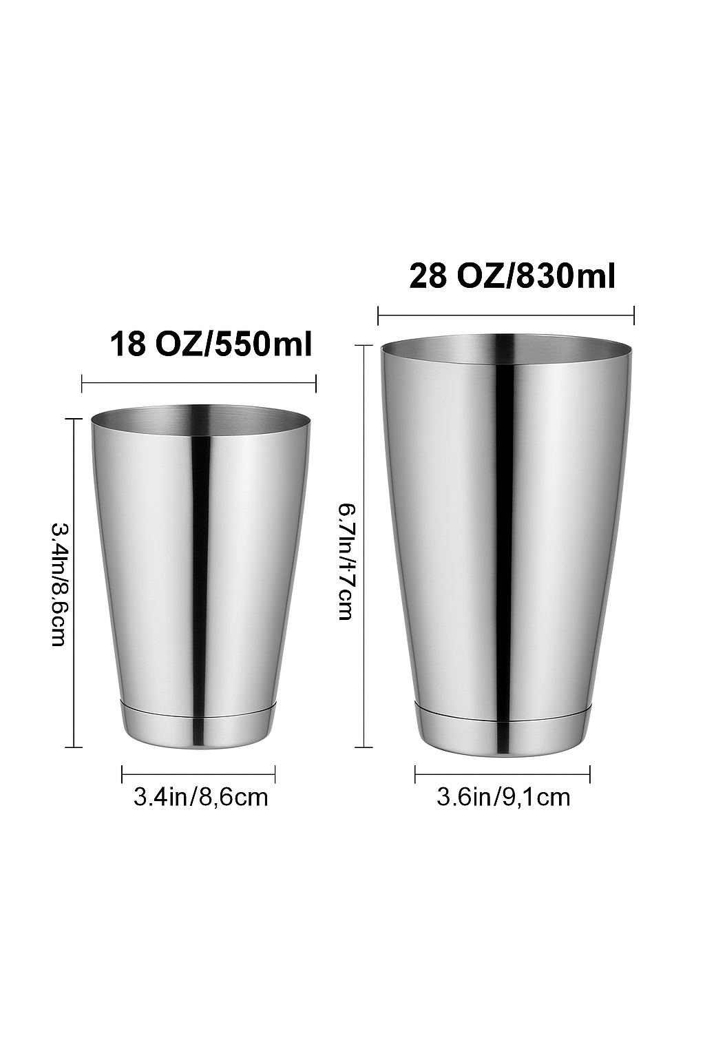 Coctelera Boston Profesional 18/28oz en Acero Inoxidable – Shaker para Bartenders, Mixólogos y Bares - La Coctelera