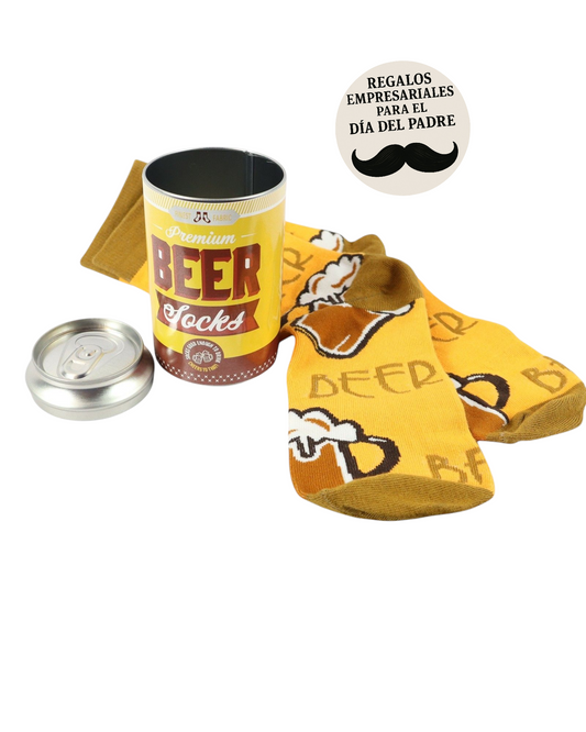 Calcetines en Lata de Cerveza - Regalo Original para Hombres, Día del Padre, Navidad o Eventos Empresariales