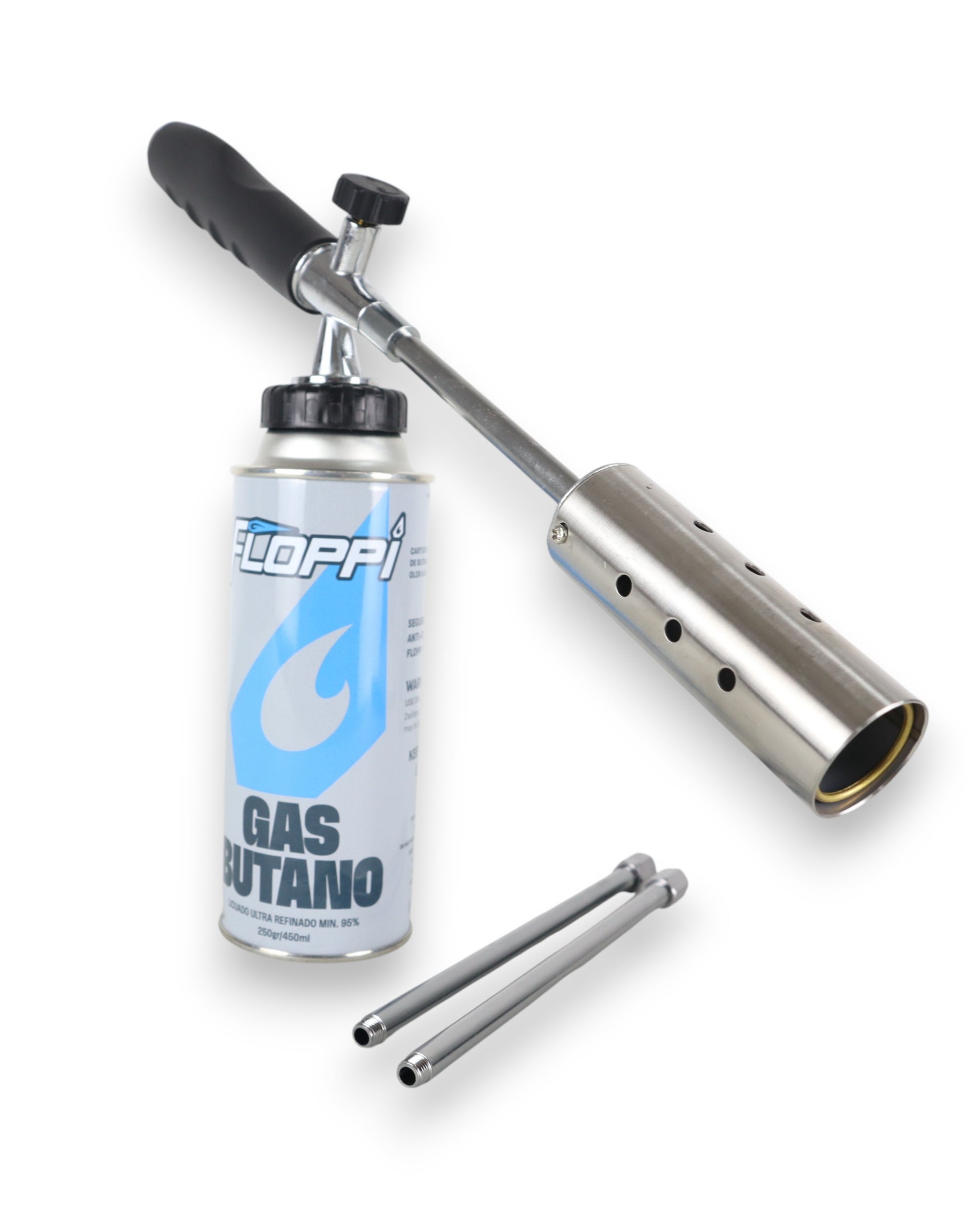 Kit Soplete Profesional Floopi 1350°C con Gas Butano y Extensores - Encendido Manual | Cocinas de alto Tráfico - La Coctelera