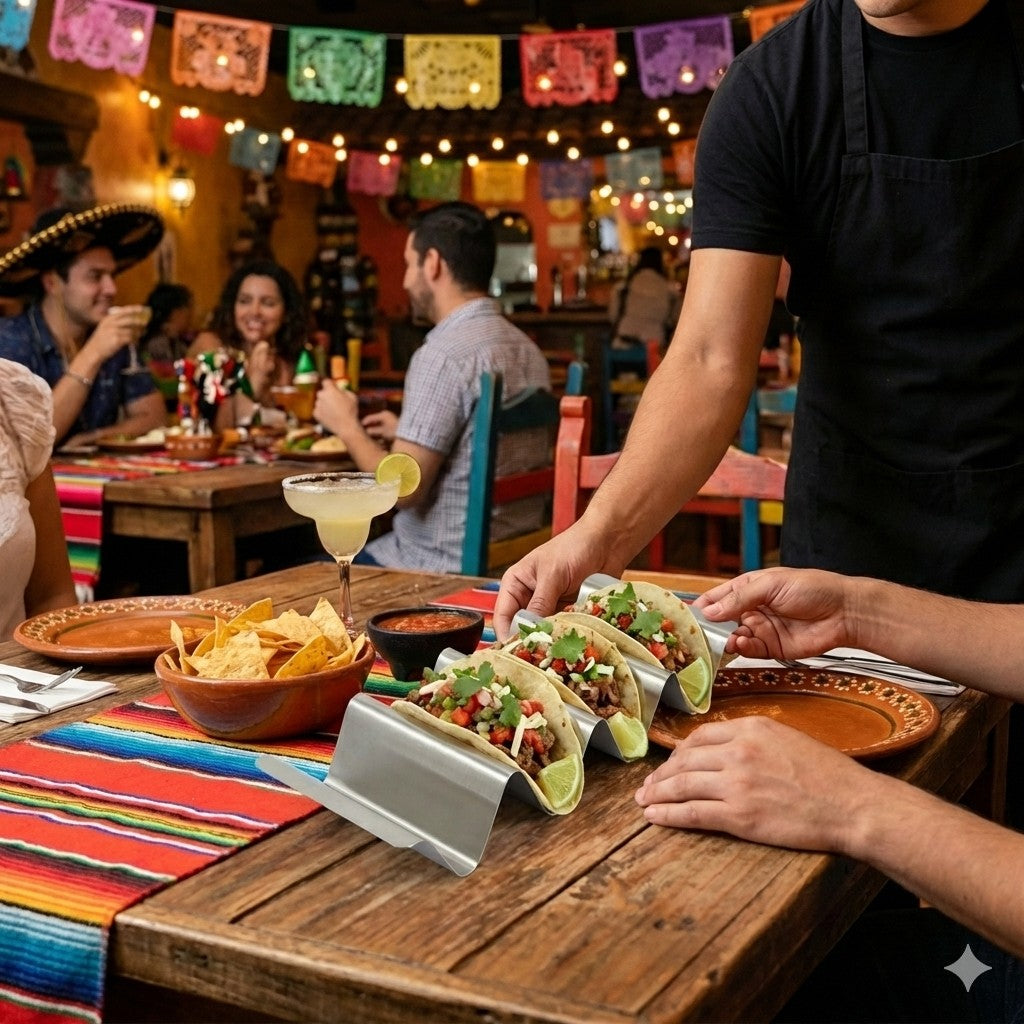 Porta o Soporte Profesional para Tacos en Acero Inoxidable | Taquerías, Foodtrucks y Restaurantes Mexicanos