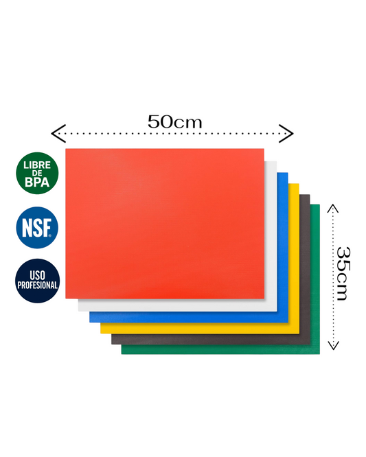 Tabla para Picar Profesional por Color 50×35×1.3 cm – Certificada NSF y Libre de BPA