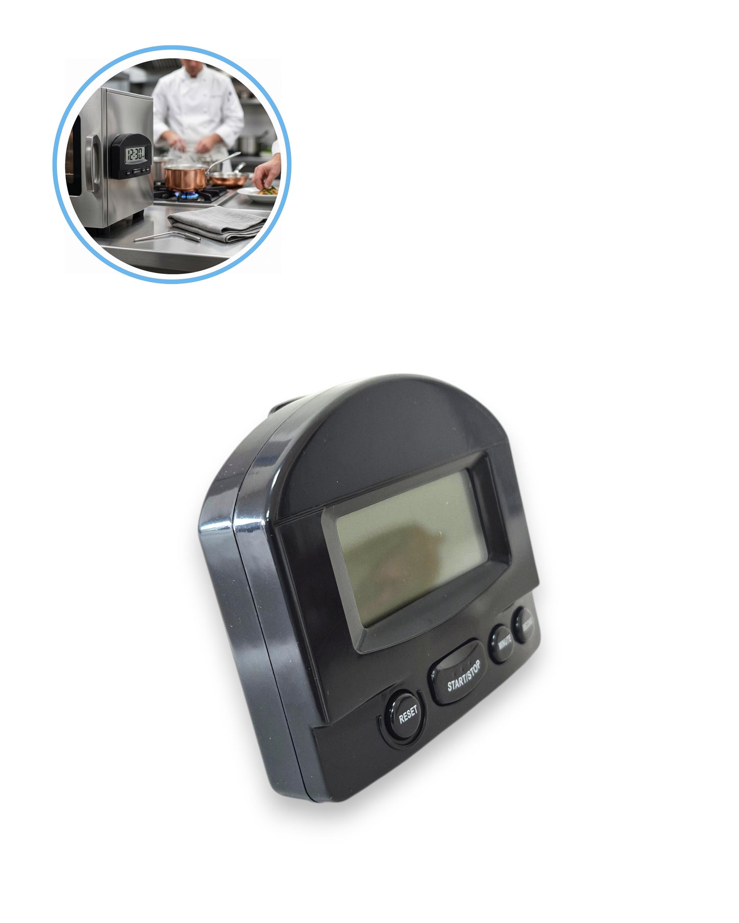 Temporizador Digital de Cocina Profesional - Pantalla Grande, Imán y Clip de Sujeción | Cafeterías y Restaurantes - La Coctelera